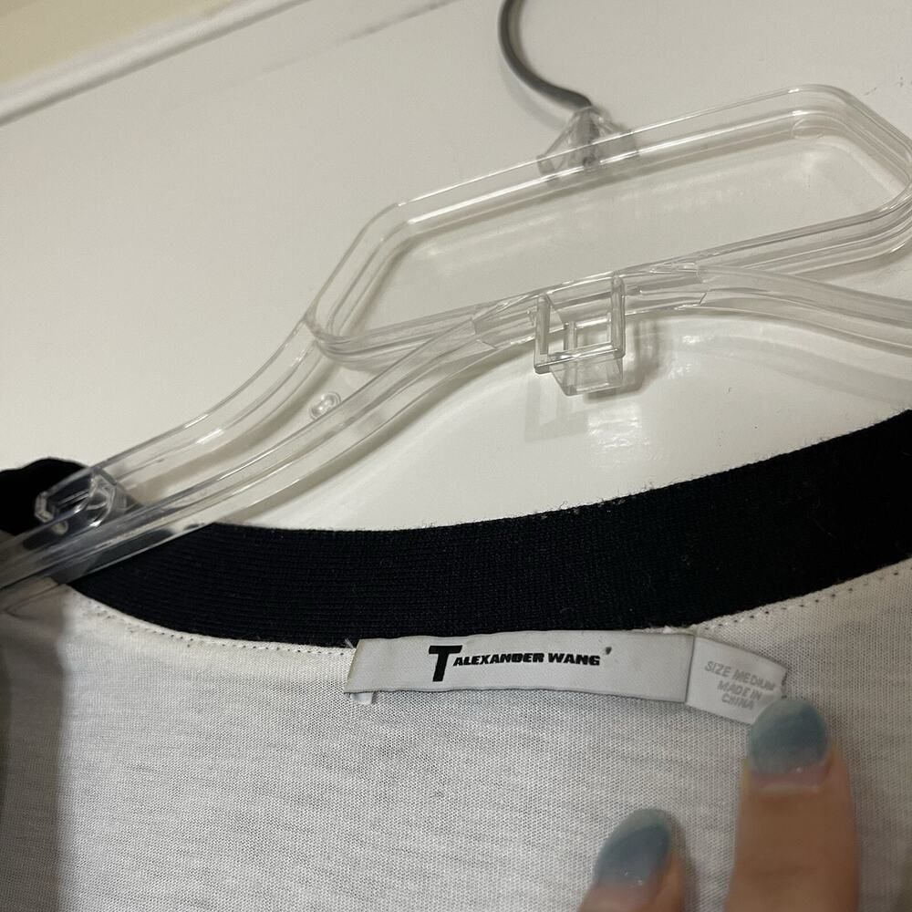 T Alexander Wang Double Layer Black Button Front … - image 2